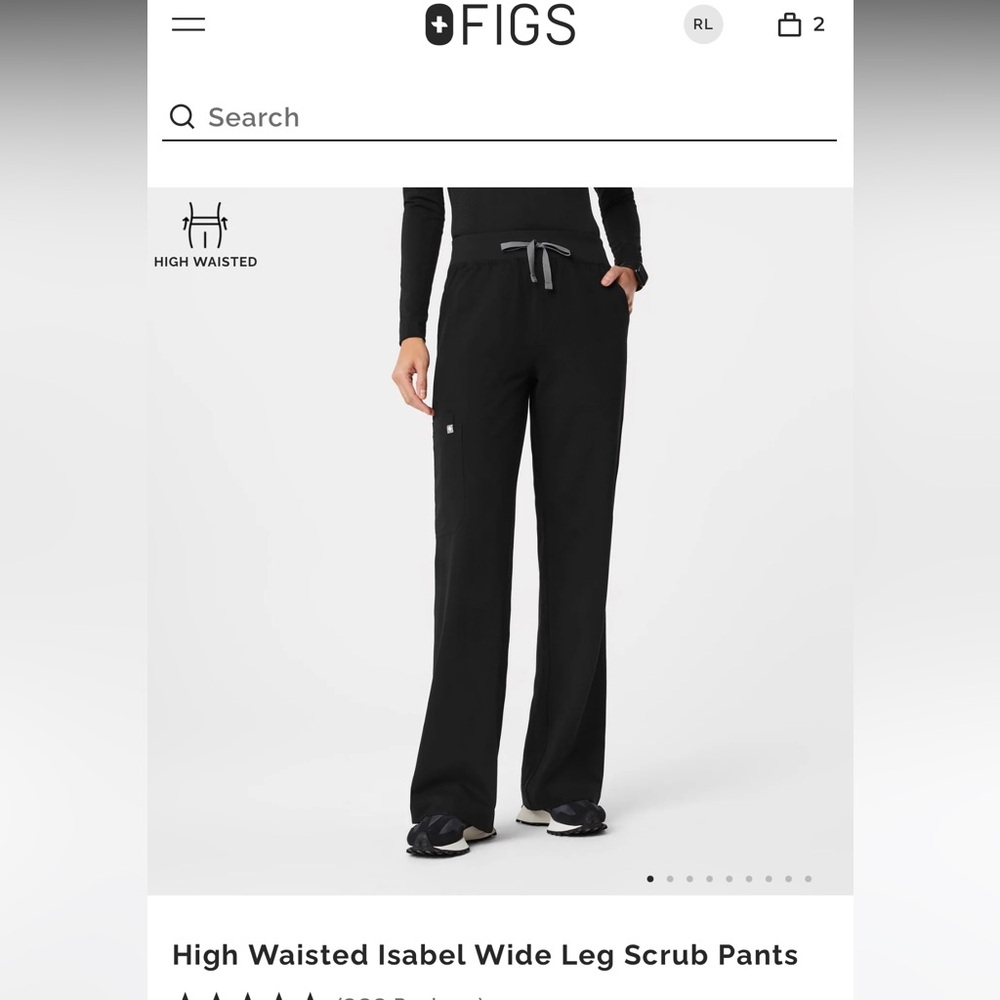 Figs Wide leg Isabel Black Medium